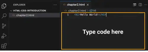 Create a project folder and HTML file in VS Code: Step 4