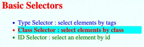 How different selectors work
