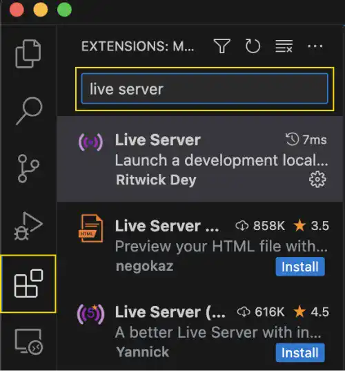 How to install Live Server: Step 1
