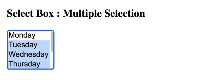Select Box - multiple selection