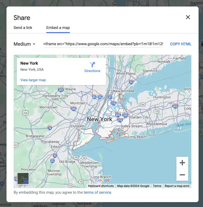 Copying Embed Code from Google Maps