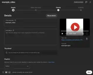 Setting Video Details on YouTube
