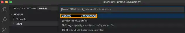 Establish SSH Remote Connection with VS Code: Step 3a