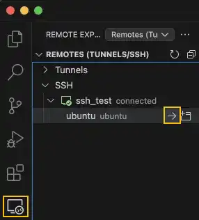 Open the Remote SSH extension in VS Code