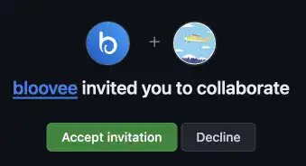 Accept the collaboration invitation on GitHub: Step 2