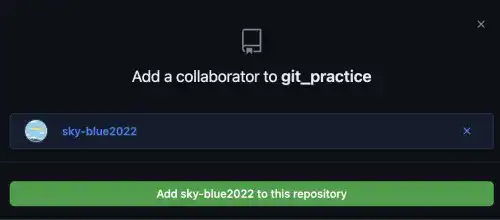 Create a GitHub Remote Repository and invite a project member: Step 8