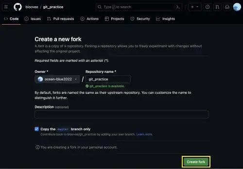 Fork an existing Remote Repository: Step 6
