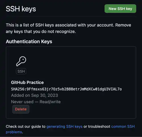 Generating and uploading SSH key (GitHub): Step 5