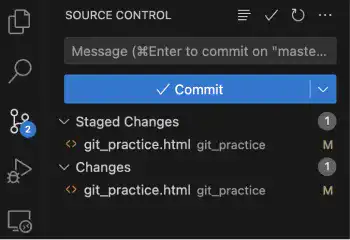 Git commit button in VS Code