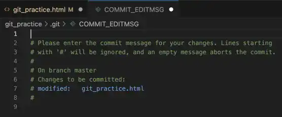 Git commit message editor