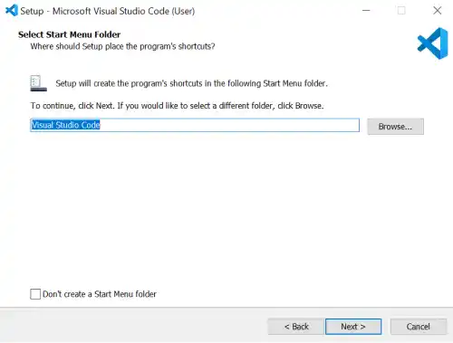 Install and set up VS Code on Windows: Step 4