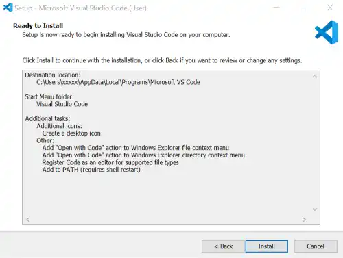 Install and set up VS Code on Windows: Step 6