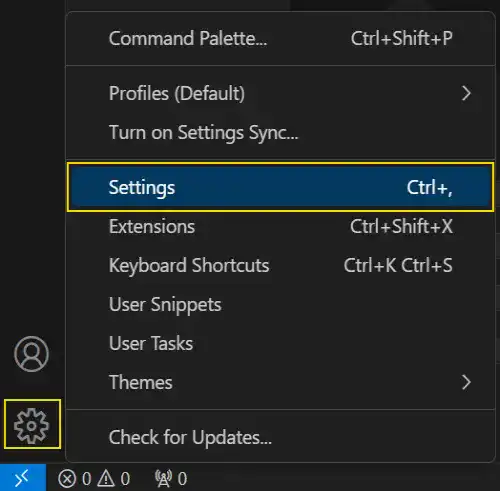 Install and set up VS Code on Windows: Step 9