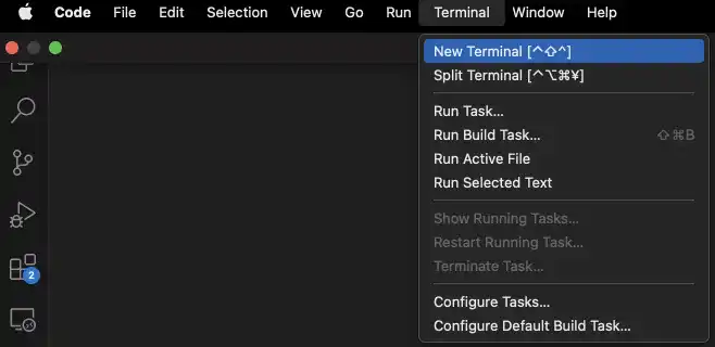 Install VS Code and Launch Terminal with VS code on Mac OS: Step 6