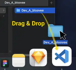 Open a project folder in VS Code with drag and drop