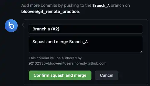 Squash and merge: squash and merge Branch_A: Step 5