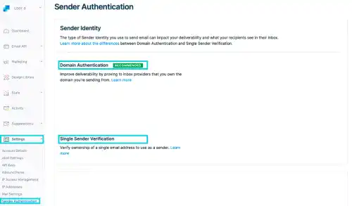 SendGrid Sender Authentication Setup