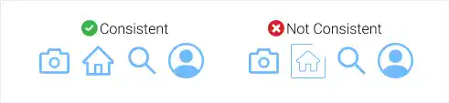 App UI Design Principles - Consistency in Icons