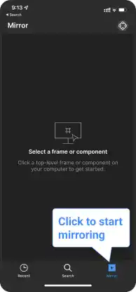 Launching the Screen Mirroring Feature in Figma