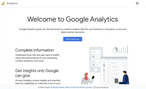 Google Analytics Landing Page