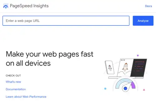 PageSpeed Insights Landing Page
