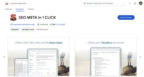 SEO META in 1 CLICK Chrome Extension on Chrome Web Store