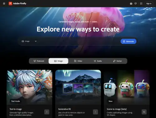 Adobe Firefly Landing Page