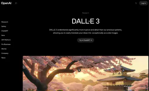 DALL·E 3 Landing Page