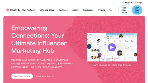 Influencity Landing Page