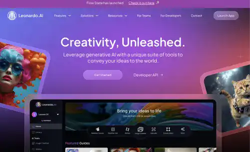 Leonardo AI Landing Page