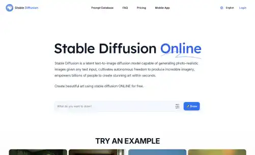 Stable Diffusion Landing Page